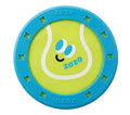 Round green toy with blue border featuring 'zeze' branding on a white background