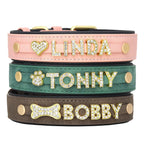 Moca™ Bling-Bling Custom Dog Collars with Name for Small and Medium Dogs