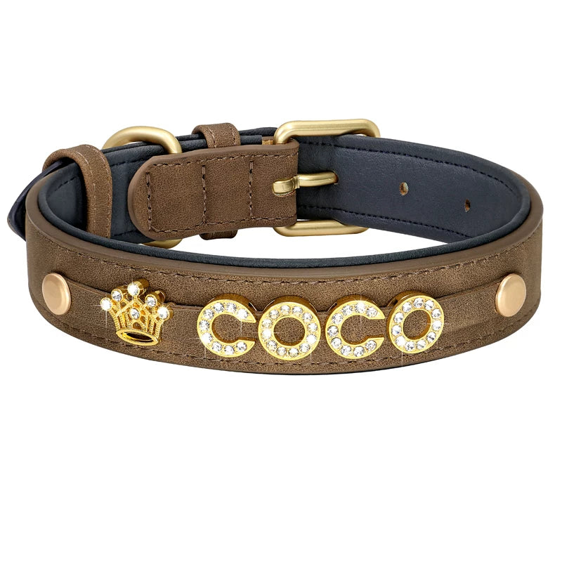 Moca™ Bling-Bling Custom Dog Collars with Name for Small and Medium Dogs