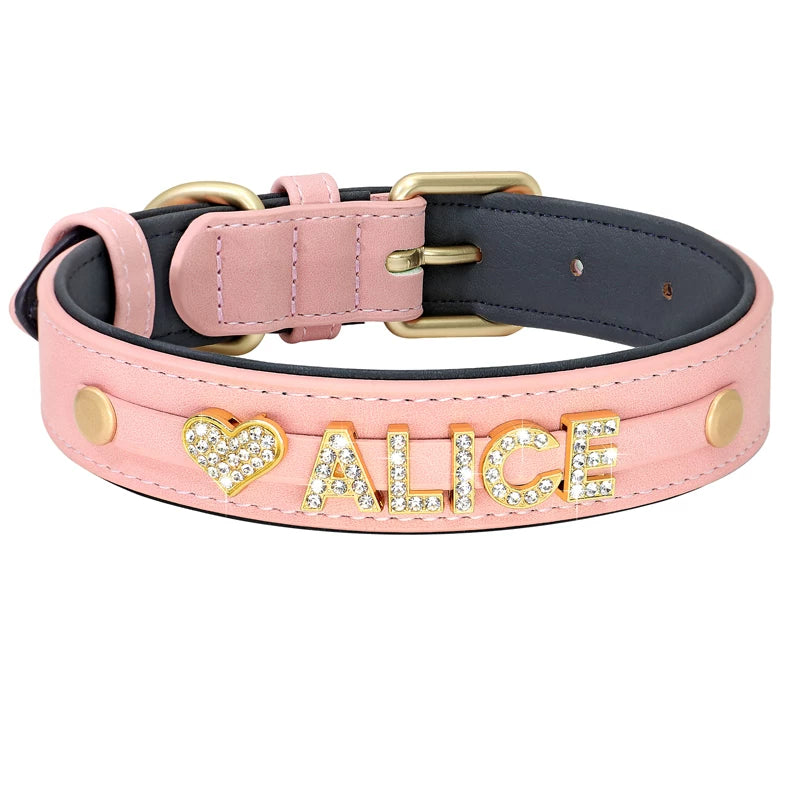 Moca™ Bling-Bling Custom Dog Collars with Name for Small and Medium Dogs