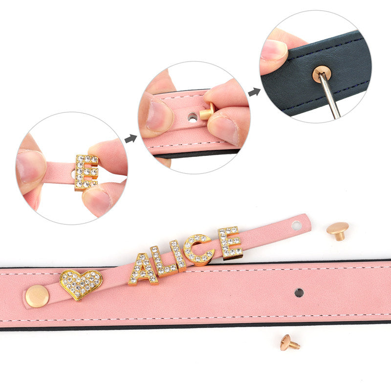 Moca™ Bling-Bling Custom Dog Collars with Name for Small and Medium Dogs