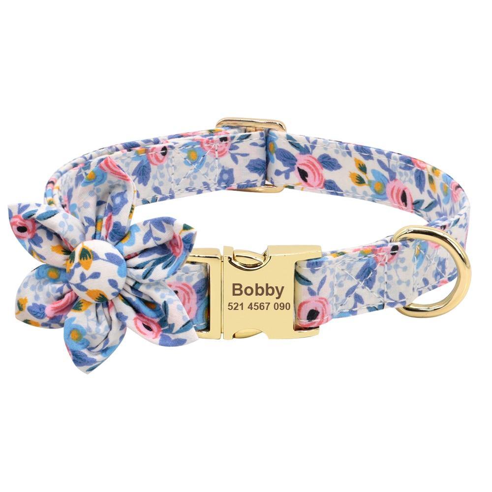 Personalized Floral Dog Collar