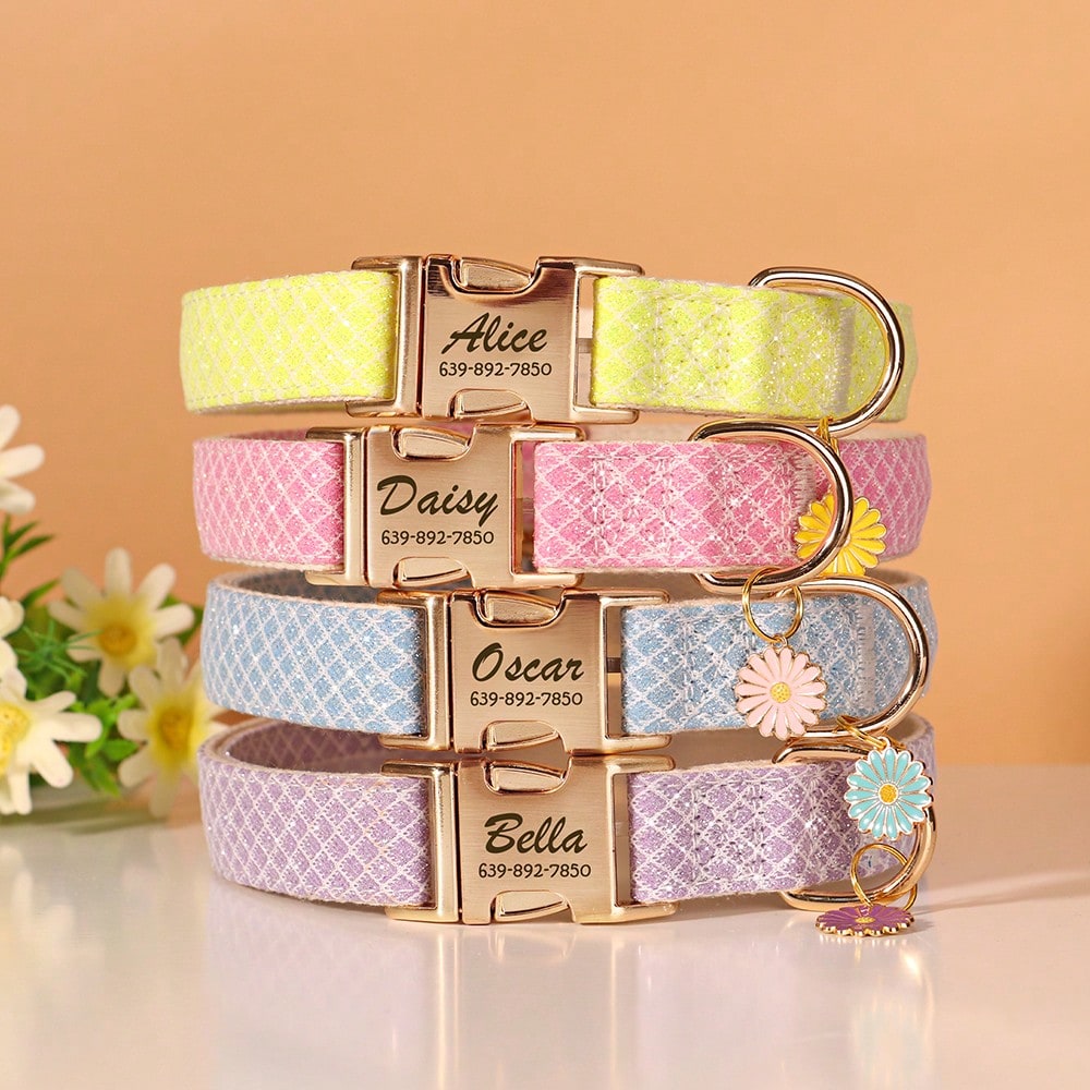 Sunflower Personalized Dog Collar