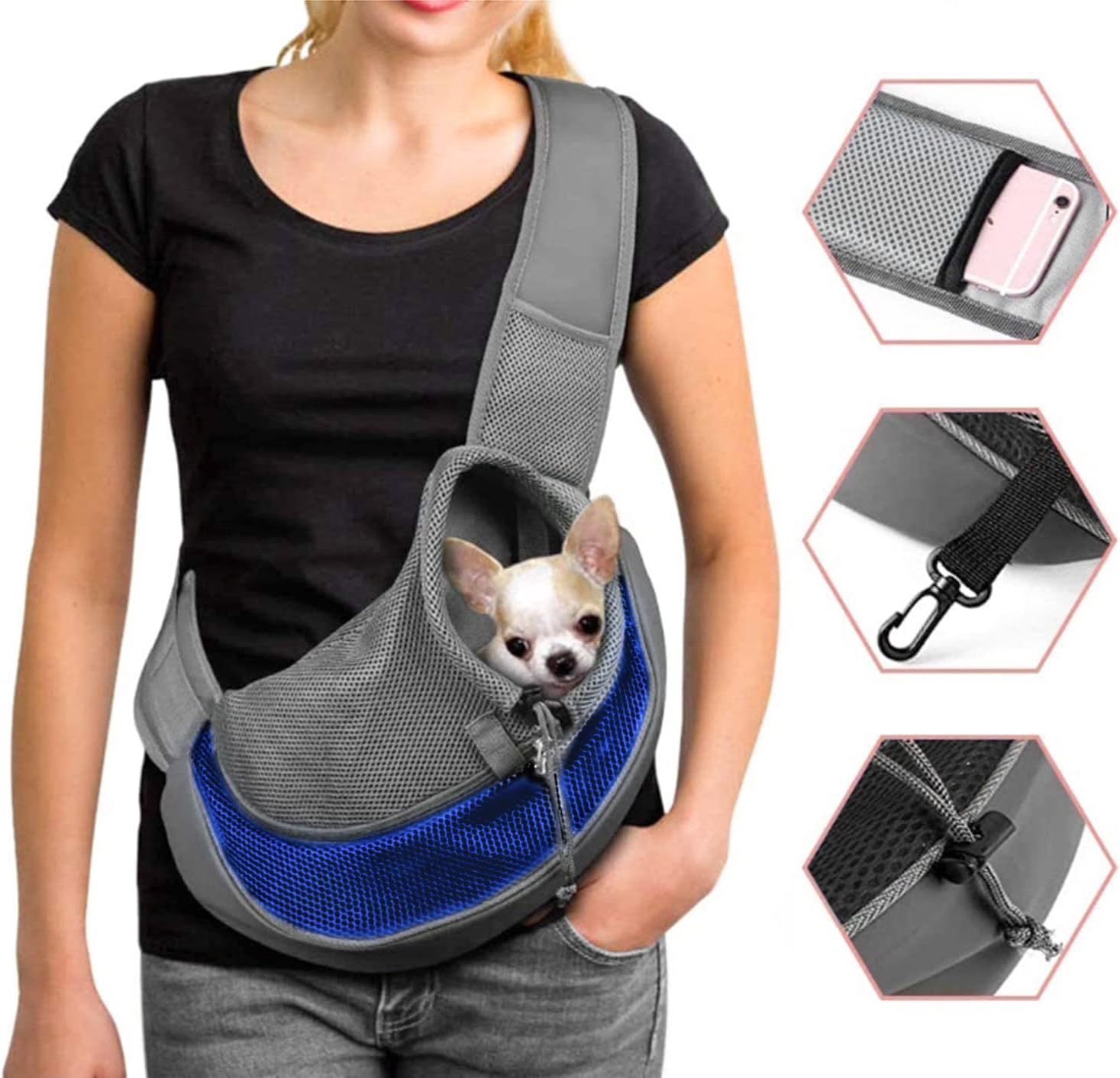 Mocapet Breathable Pet Sling Carrier for Small Dogs & Cats