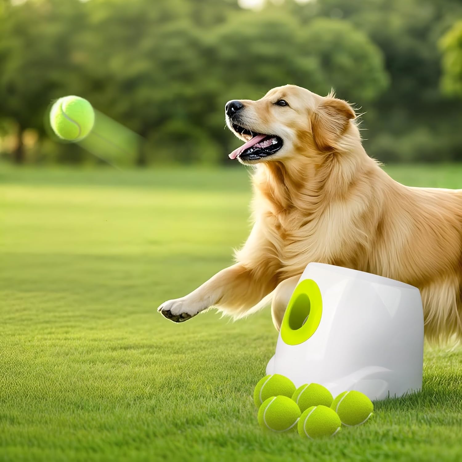 Automatic Ball Launcher for Dogs Interactive Puppy Pet Ball Indoor for Small to Medium Dogs