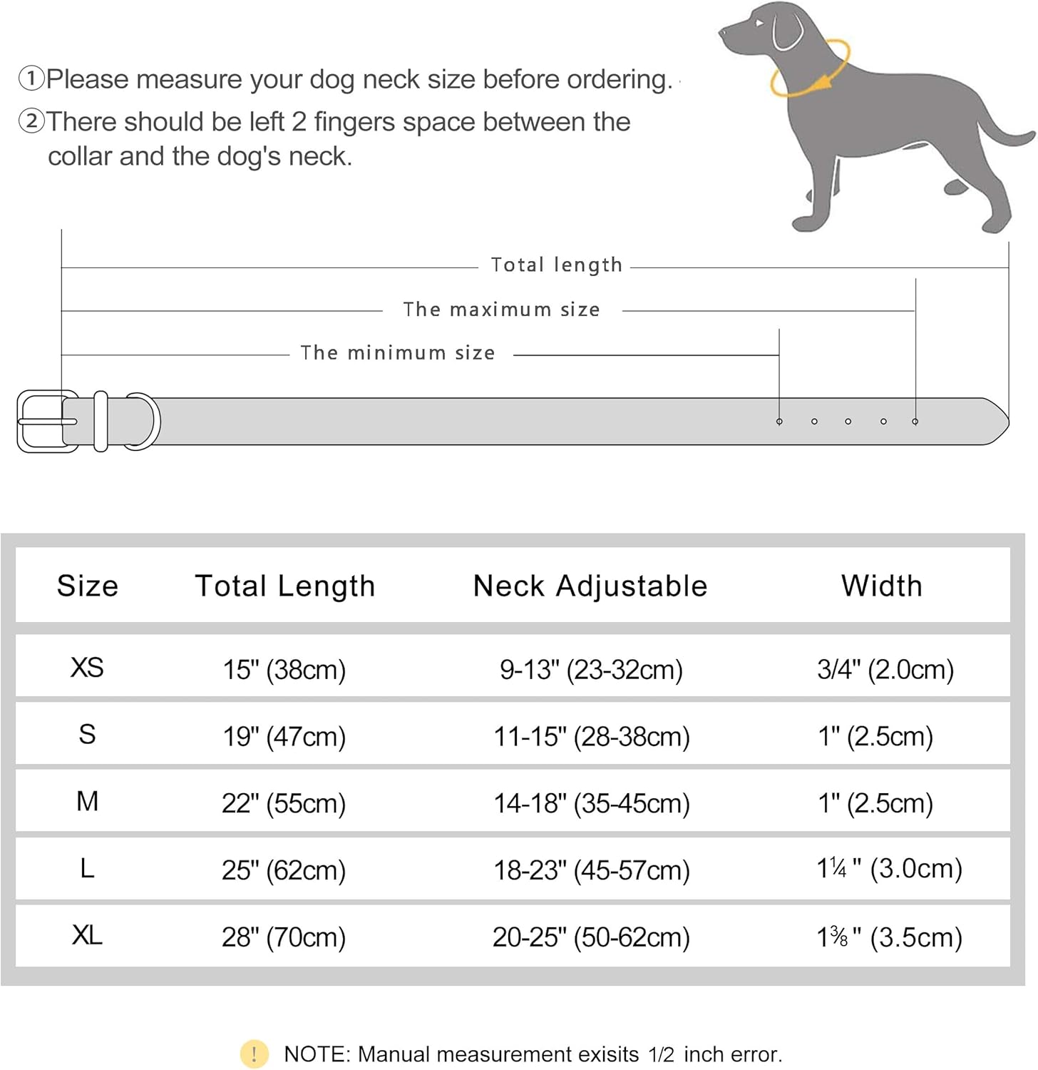 Moca™ Personalized Soft Leather Dog Collar with Custom ID Tag for Medium Large Dog