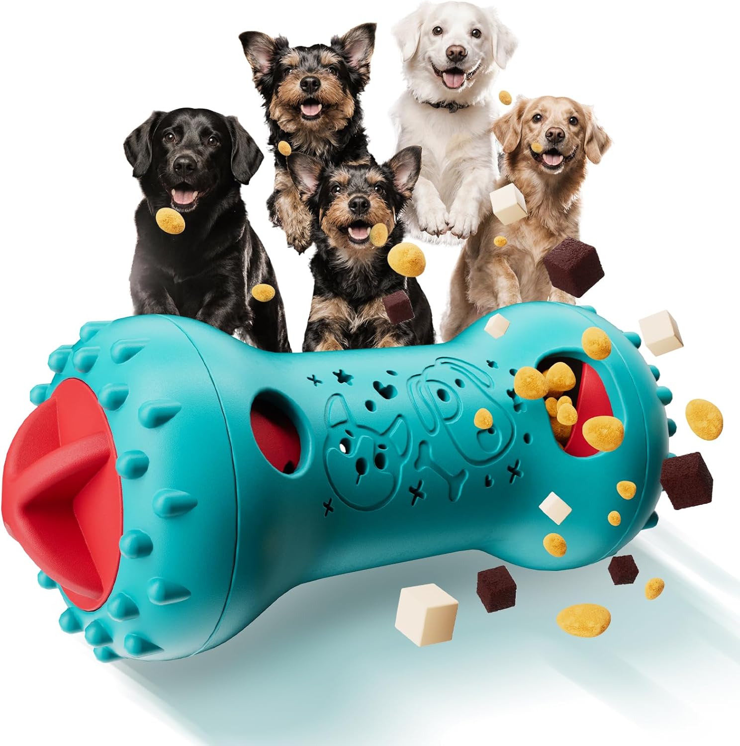 InteractiveAdjustable Treat Dispensing Dog Toy on Brain Stimulation & Cognitive for Cats and Dogs