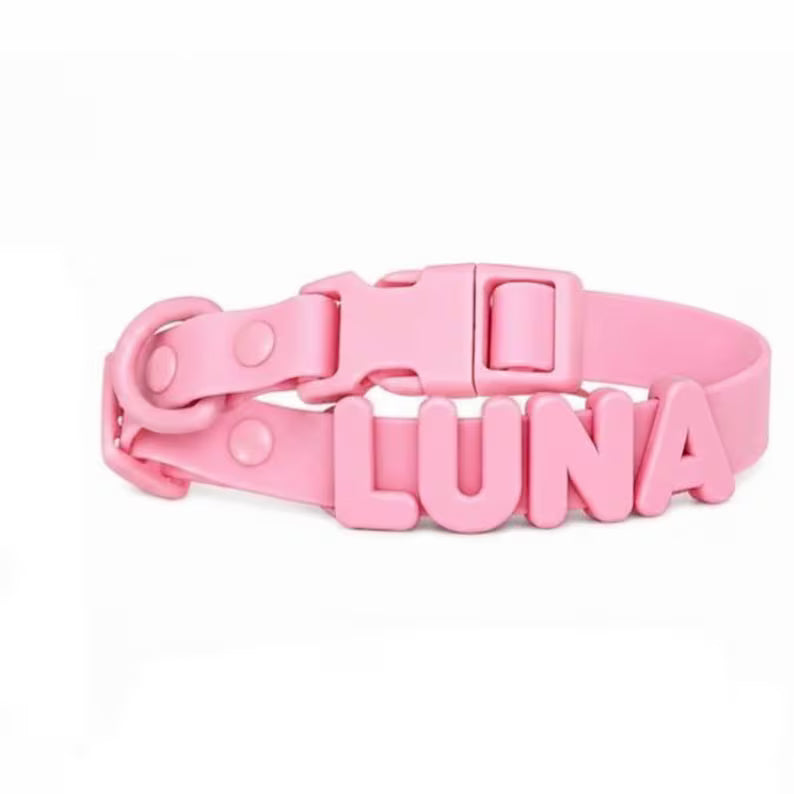 Personalized Waterproof Silicone Charm Collar(30pcs)