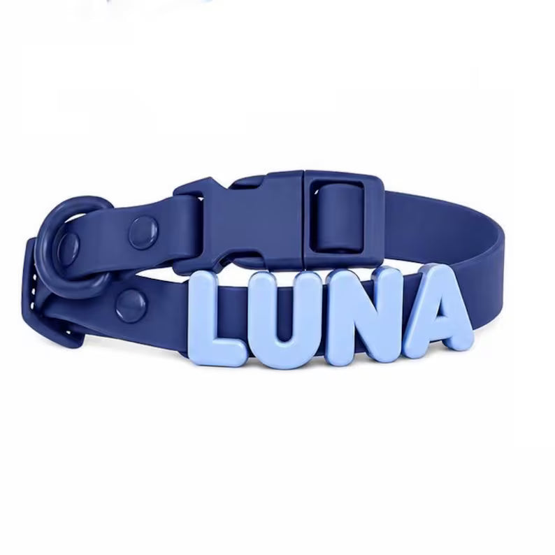 Personalized Waterproof Silicone Charm Collar(30pcs)
