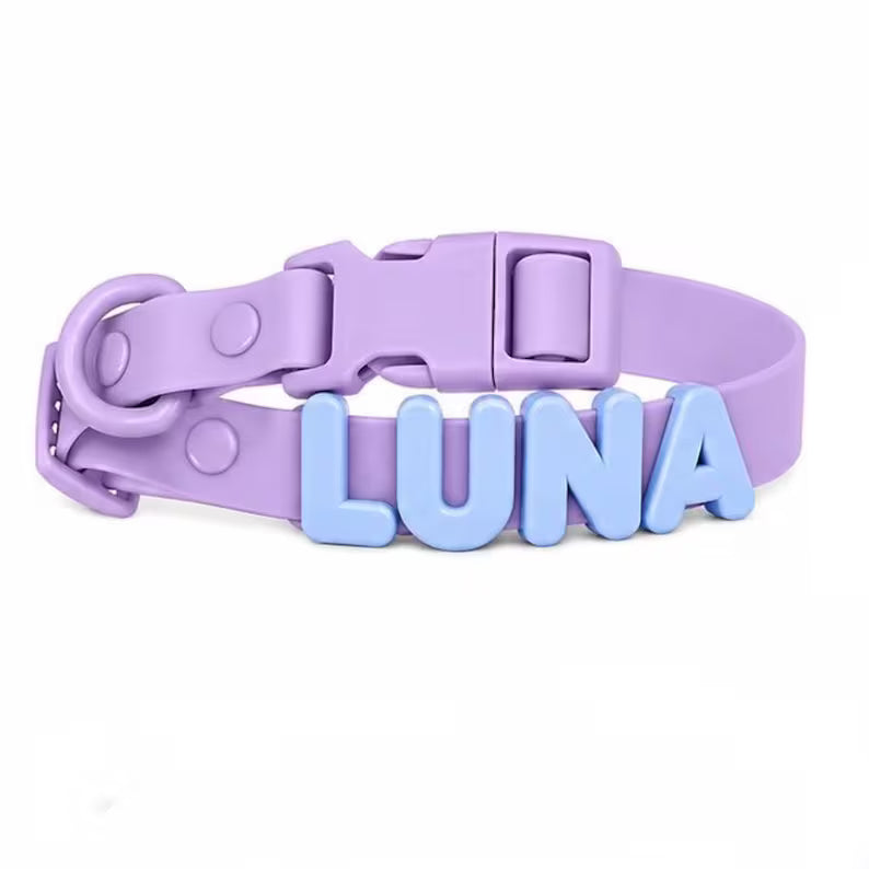 Personalized Waterproof Silicone Charm Collar(30pcs)