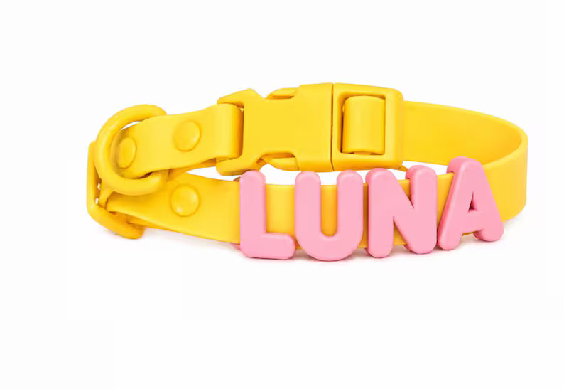 Personalized Waterproof Silicone Charm Collar(30pcs)
