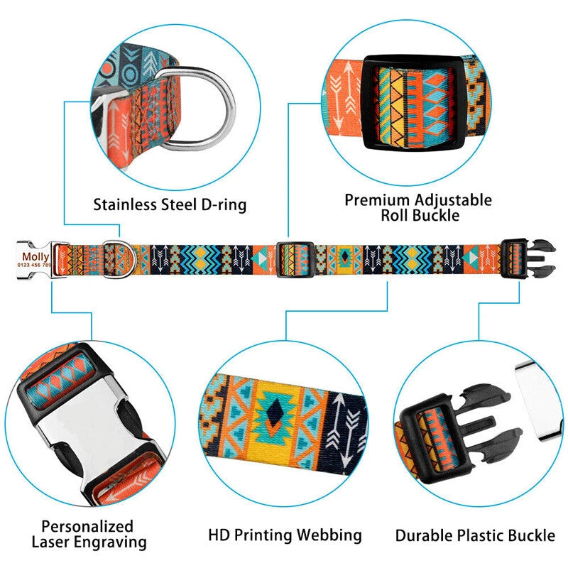 Forrest Adventures Custom Name Dog Collar