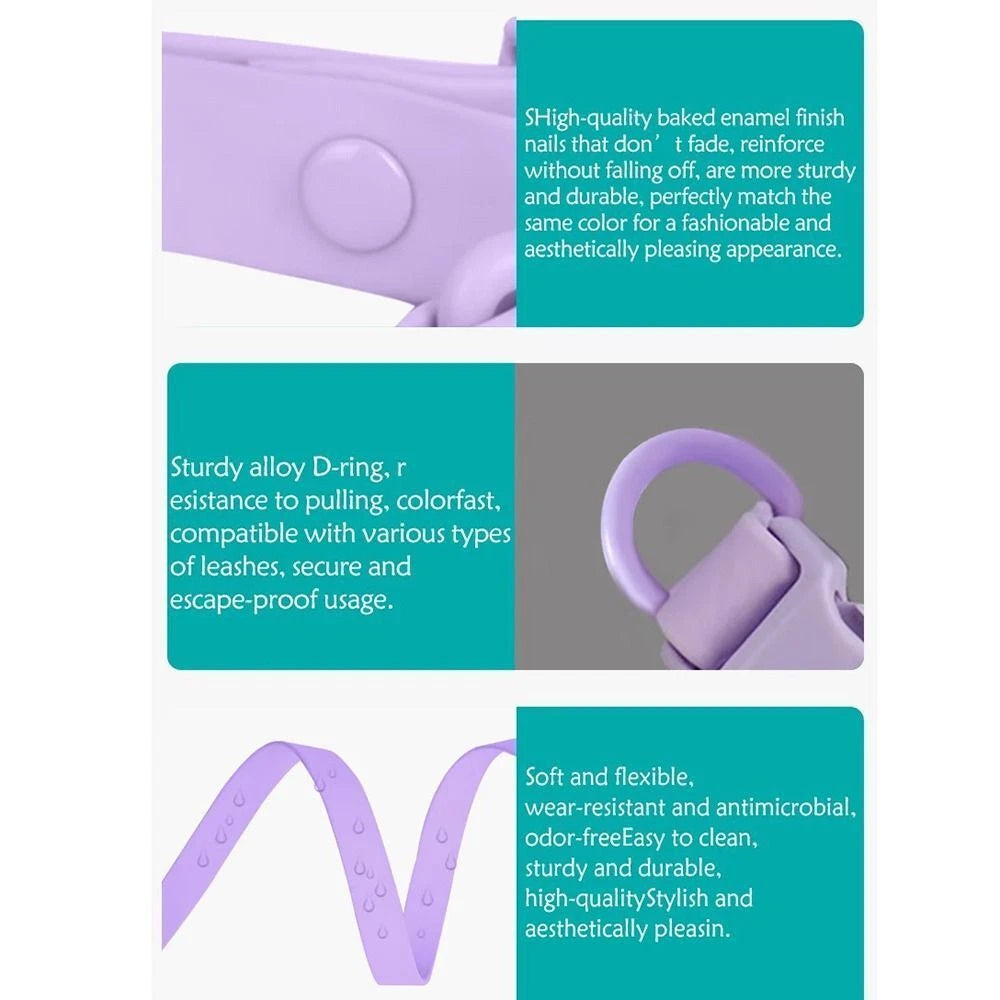 Waterproof PVC Dog Collar with Quick-Release Buckle
