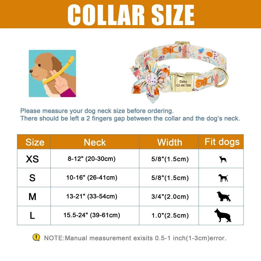 Personalized Floral Dog Collar