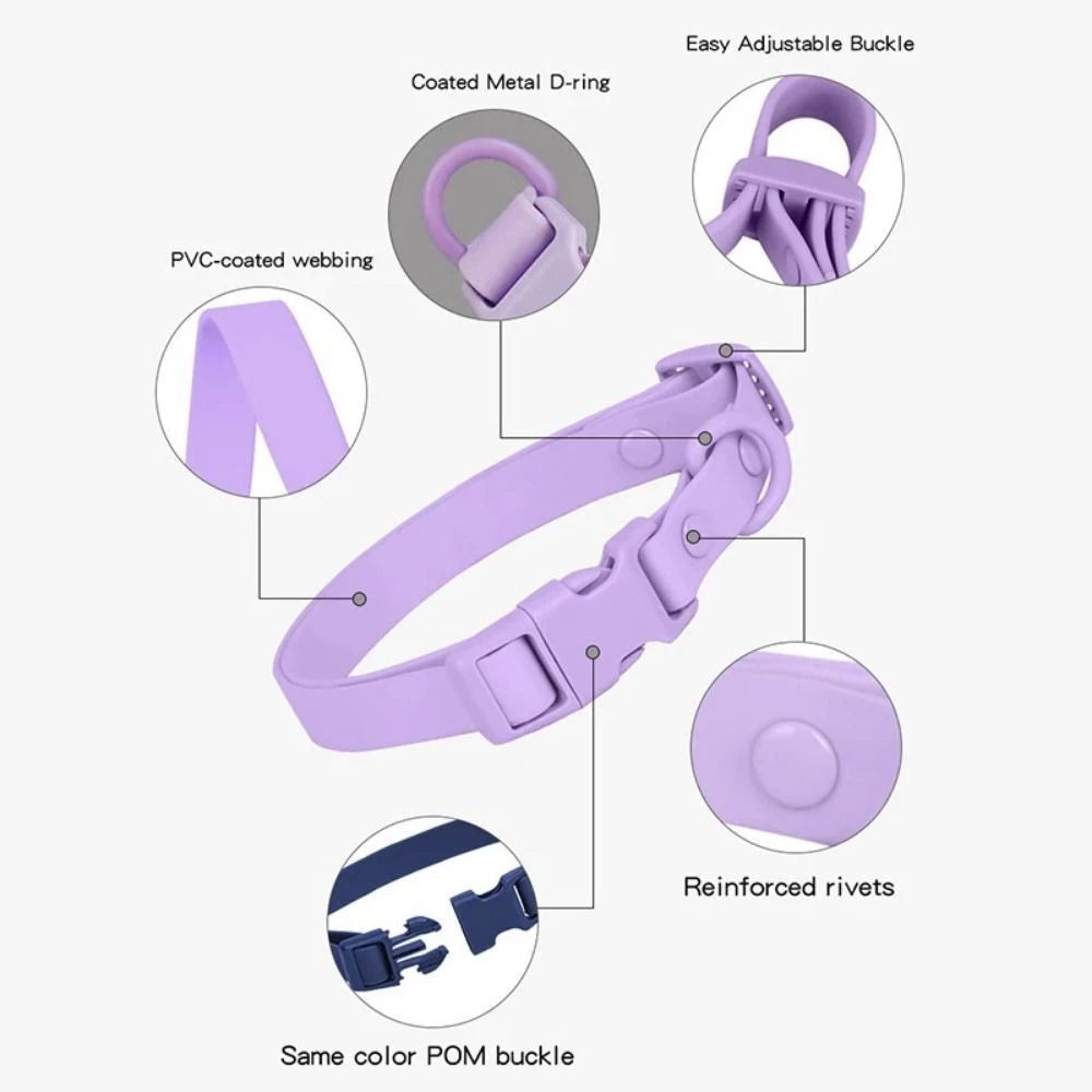 Waterproof PVC Dog Collar with Quick-Release Buckle